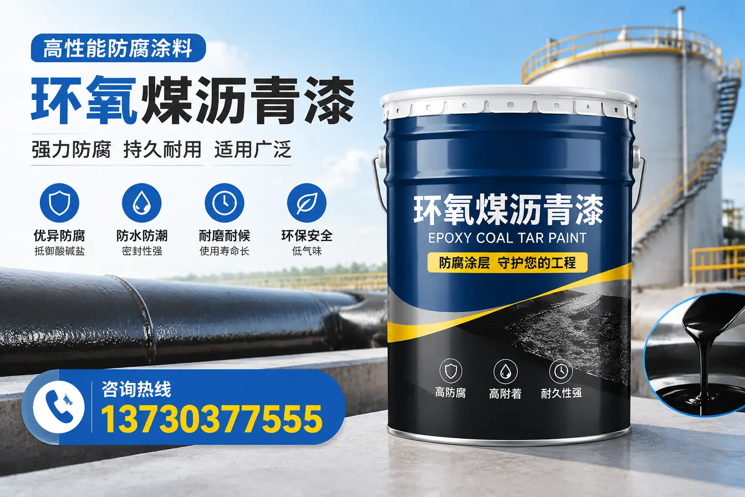环氧煤沥青漆的耐久性分析，适合阿拉善的使用场景